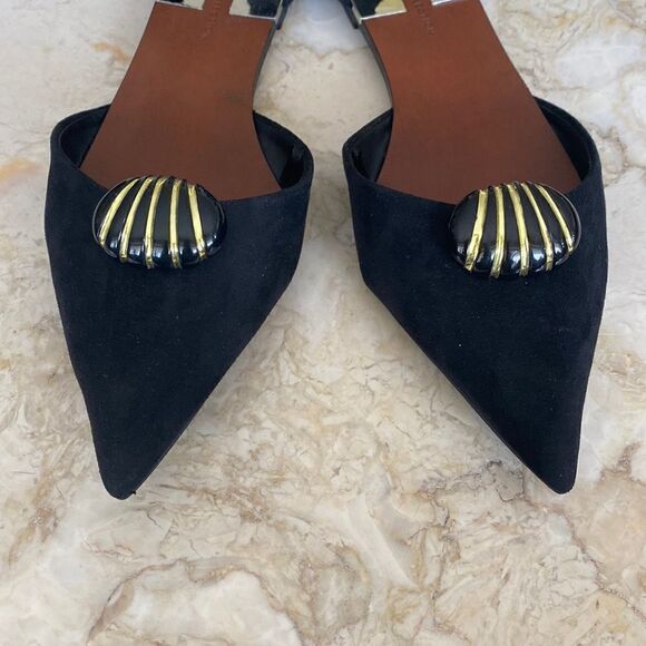 Vintage Black & Gold Shoe Clips - Picture 1 of 7